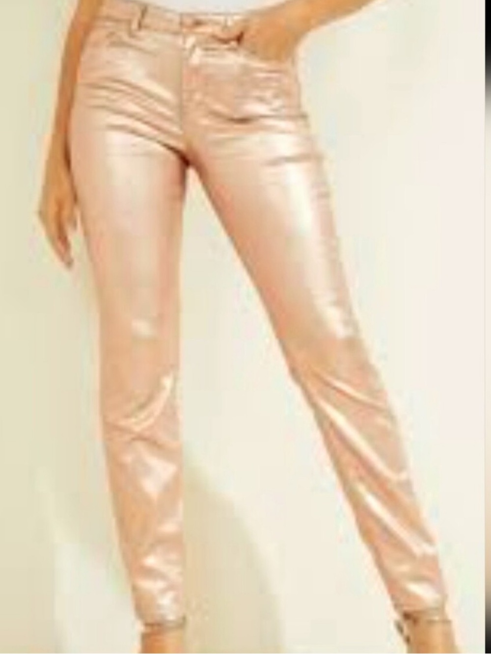 Lane Bryant Metallic Rose Gold Skinny Jeans